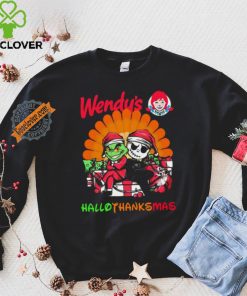 Official Baby Grinch and Jack Skellington Wendy’s logo Hallothanksmas 2024 shirt