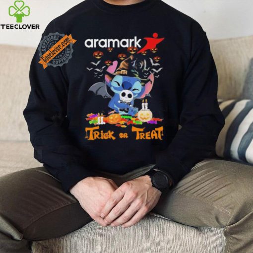 Official Baby Stitch Hug Baby Jack Skellington Aramark Trick Or Treat Halloween 2024 shirt