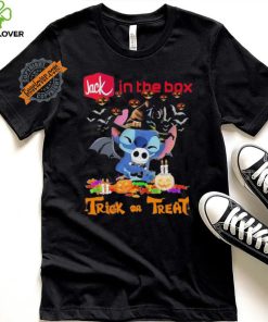 Official Baby Stitch Hug Baby Jack Skellington Jack in the Box Trick Or Treat Halloween 2024 shirt