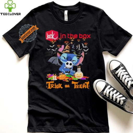 Official Baby Stitch Hug Baby Jack Skellington Jack in the Box Trick Or Treat Halloween 2024 shirt