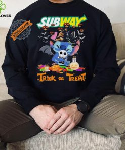 Official Baby Stitch Hug Baby Jack Skellington Subway Trick Or Treat Halloween 2024 shirt