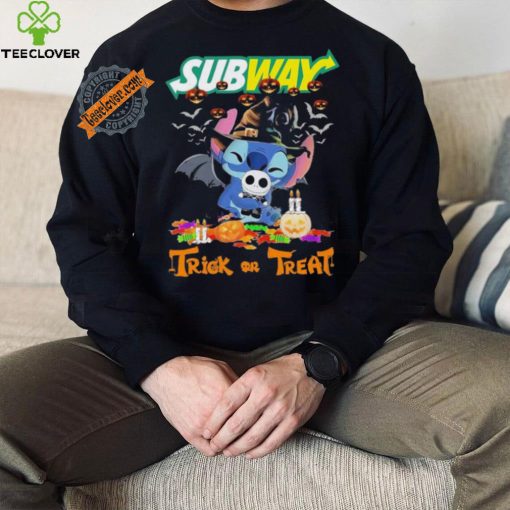 Official Baby Stitch Hug Baby Jack Skellington Subway Trick Or Treat Halloween 2024 shirt