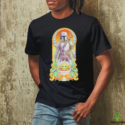 Official Baby Yoda And Star Wars Art Nouveau Mando Shirt