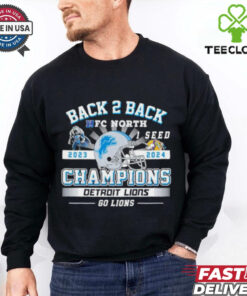 Official Back 2 Back NFC North Champions 2023 2024 Detroit Lions Go Lions Shirt