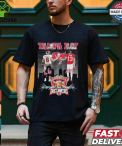 Official Baker Mayfield and 13 Evans Tampa Bay Buccaneers Skyline Signatures T shirt