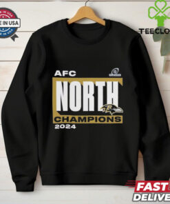 Official Baltimore Ravens 2024 AFC North Division Champions Playoffs NFL T Shirts