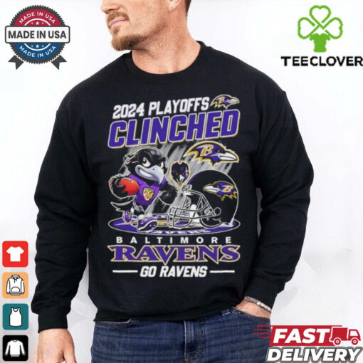 Official Baltimore Ravens 2024 Playoffs Clinched Go Ravens Shirt