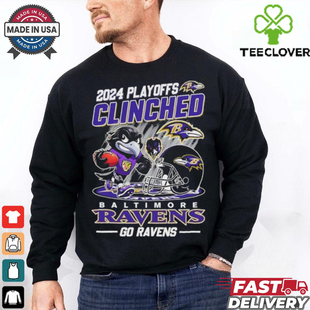 Official Baltimore Ravens 2024 Playoffs Clinched Go Ravens Shirt Official Baltimore Ravens 2024 Playoffs Clinched Go Ravens Shirt