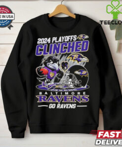 Official Baltimore Ravens 2024 Playoffs Clinched Go Ravens Shirt