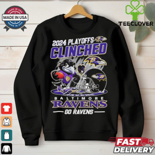 Official Baltimore Ravens 2024 Playoffs Clinched Go Ravens Shirt