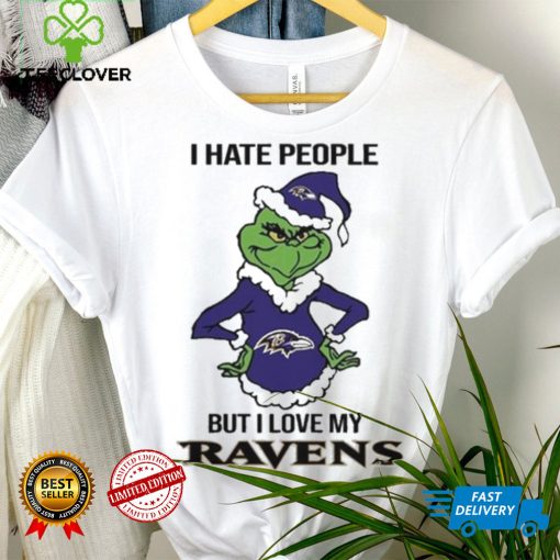 Official Baltimore Ravens Grinch I Hate People But I Love My Ravens Shirt