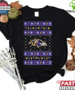 Official Baltimore Ravens NFL Holiday Lights Ugly Christmas Sweater 2024 t shirt