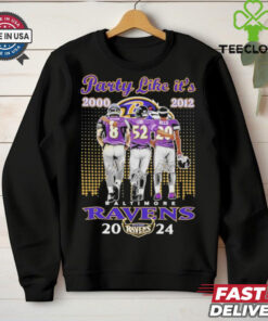 Official Baltimore Ravens Party Like It’s 2000 2012 2024 Jackson Lewis and Reed Signatures Shirt