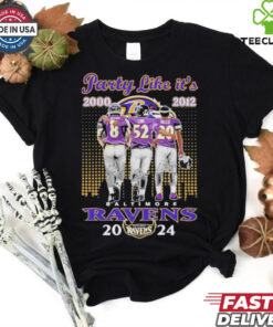 Official Baltimore Ravens Party Like It’s 2000 2012 2024 Jackson Lewis and Reed Signatures Shirt