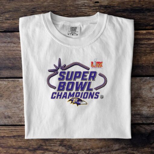 Official Baltimore Ravens Super Bowl LIX Champions Locker Room Logo Tee