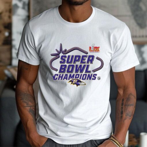 Official Baltimore Ravens Super Bowl LIX Champions Locker Room Logo Tee