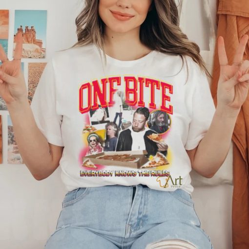 Official Barstool Sports Store Dave Portnoy One Bite Everyone Knows The Rules Shirt