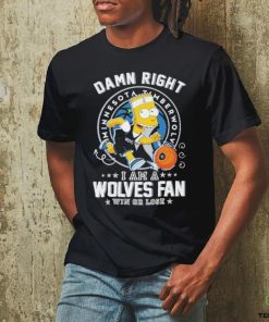 Official Bart Simpson Damn Right I Am A Minnesota Timberwolves Fan Win Or Lose Shirt