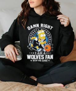 Official Bart Simpson Damn Right I Am A Minnesota Timberwolves Fan Win Or Lose Shirt