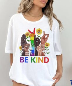 Official Be Kind Sign Language Hand Talking LGBTQ+ Gay Les Pride ASL Shirt