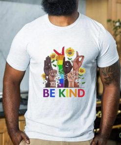Official Be Kind Sign Language Hand Talking LGBTQ+ Gay Les Pride ASL Shirt