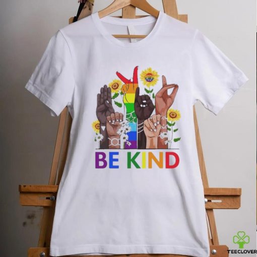 Official Be Kind Sign Language Hand Talking LGBTQ+ Gay Les Pride ASL Shirt