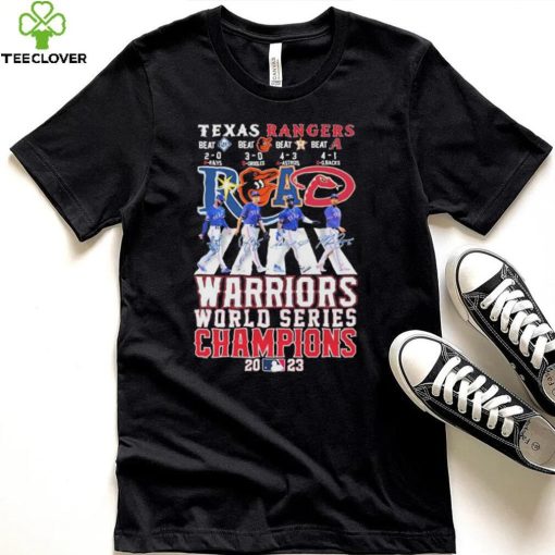 Official Beat The Road Texas Rangers Warriors World Series Champions 2023 Signatures Shirt