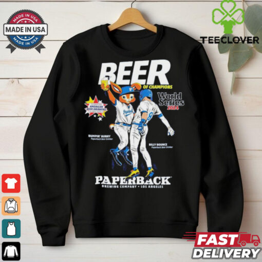 Official Beer Of Champions Paperback Brewing Company Los Angeles Dodgers World Series Shirt