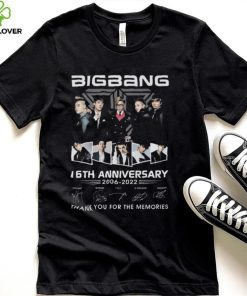 Official Bigbang 16th anniversary 2006 2022 thank you for the memories signatures shirt