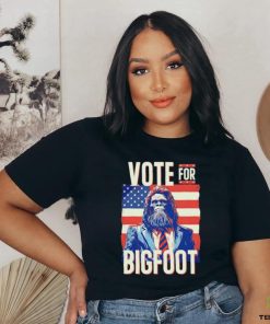 Official Bigfoot For President Election Vote Sasquatch American flag 2024 shirt