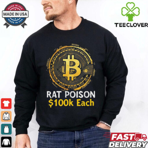 Official Bitcoin Rat Poison $100k Each New t shirt