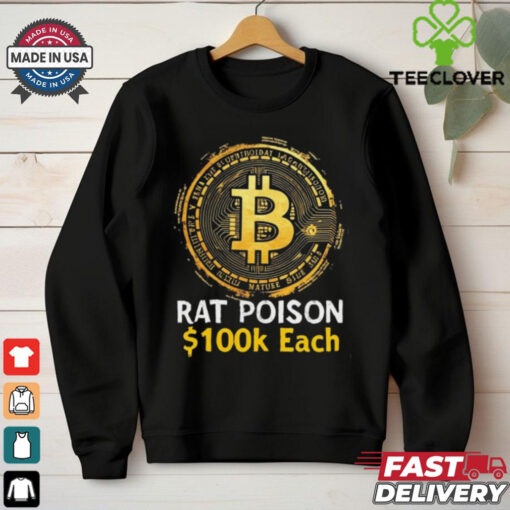 Official Bitcoin Rat Poison $100k Each New t shirt
