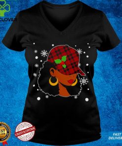 Official Black African American Santa Hat Red Plaid Melanin shirt hoodie, sweater Shirt