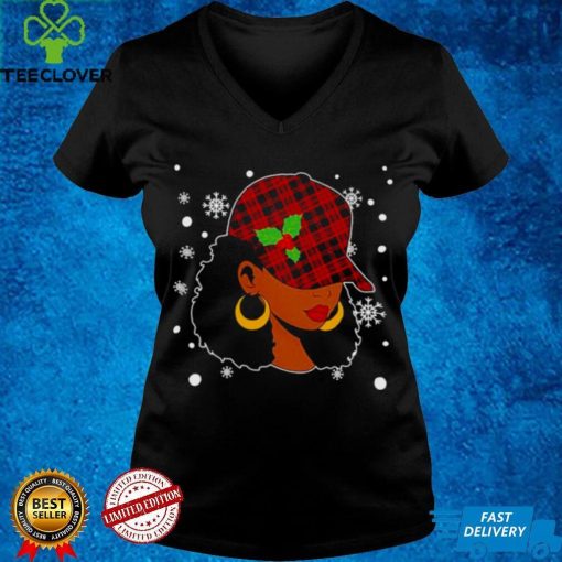 Official Black African American Santa Hat Red Plaid Melanin hoodie, sweater, longsleeve, shirt v-neck, t-shirt hoodie, sweater Shirt