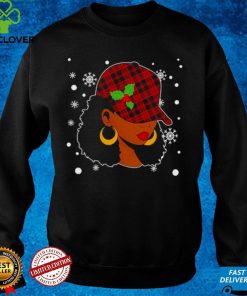 Official Black African American Santa Hat Red Plaid Melanin hoodie, sweater, longsleeve, shirt v-neck, t-shirt hoodie, sweater Shirt