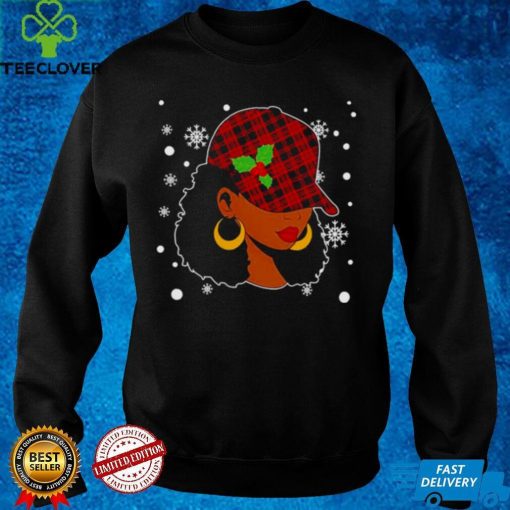 Official Black African American Santa Hat Red Plaid Melanin hoodie, sweater, longsleeve, shirt v-neck, t-shirt hoodie, sweater Shirt