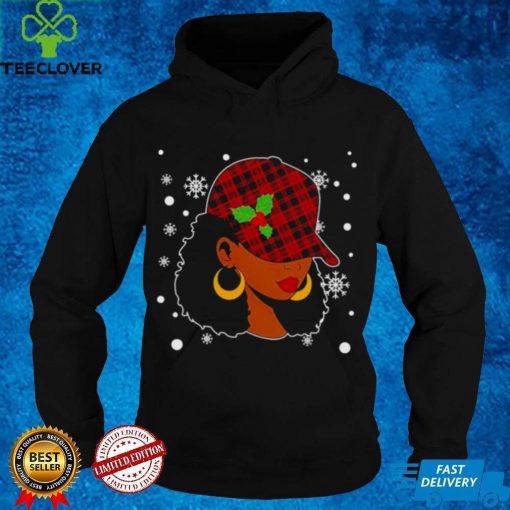 Official Black African American Santa Hat Red Plaid Melanin hoodie, sweater, longsleeve, shirt v-neck, t-shirt hoodie, sweater Shirt