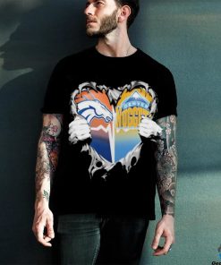 Official Blood Inside Heart Denver Broncos And Denver Nuggets T Shirt