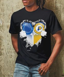Official Blood Inside Heart Indianapolis Colts And Indiana Pacers T Shirt