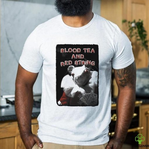 Official Blood tea and red string white mouse with cards hoodie, sweater, longsleeve, shirt v-neck, t-shirt