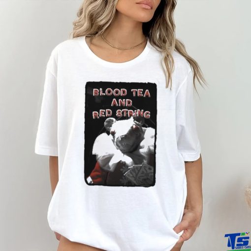 Official Blood tea and red string white mouse with cards hoodie, sweater, longsleeve, shirt v-neck, t-shirt