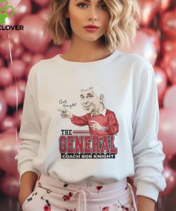 Official Bob Knight Caricature White T Shirt