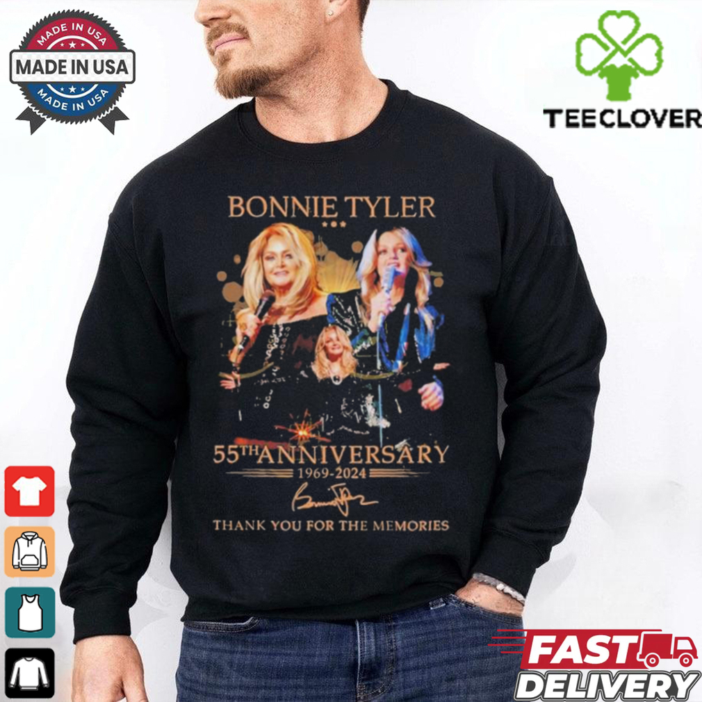 Official Bonnie Tyler 55th Anniversary 1969 2024 Thank You For The Memories Signature shirt Official Bonnie Tyler 55th Anniversary 1969 2024 Thank You For The Memories Signature shirt