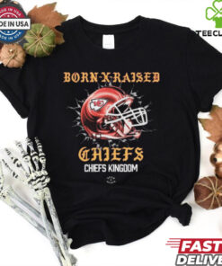Official Born X Raised Kansas City Chiefs Chiefs Kingdom Helmet t shirt