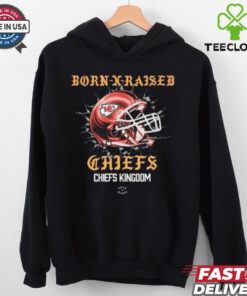 Official Born X Raised Kansas City Chiefs Chiefs Kingdom Helmet t shirt