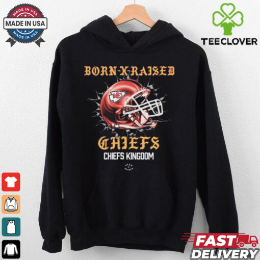 Official Born X Raised Kansas City Chiefs Chiefs Kingdom Helmet t shirt