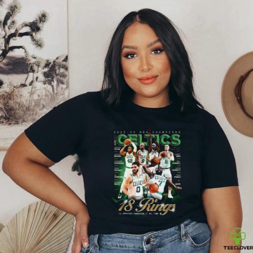 Official Boston Celtics 2023 24 NBA Champions 18 Rings The Greatest Franchise of All Time Poster Shirt