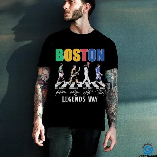 Official Boston Celtics Bill Russell Bruins Bobby Orr Red Sox Ortiz Patriots Tom Brady T Shirt