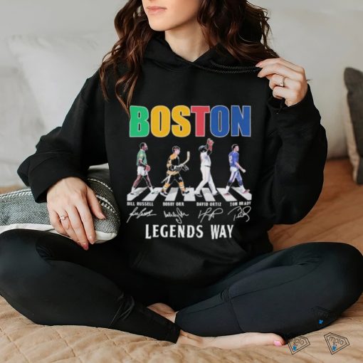 Official Boston Celtics Bill Russell Bruins Bobby Orr Red Sox Ortiz Patriots Tom Brady T Shirt
