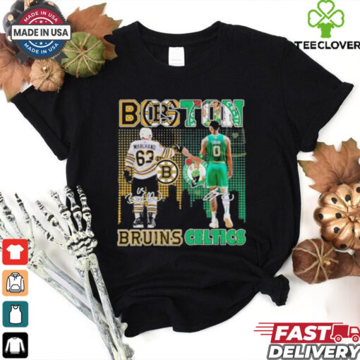 Official Boston Sports Teams Brad Marchand and Jayson Tatum Signatures shirt
